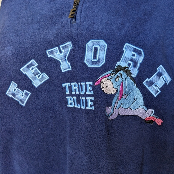 Disney Vintage Women's 26/28 Eeyore True Blue Fleece Pullover New With Tags. - Picture 3 of 16